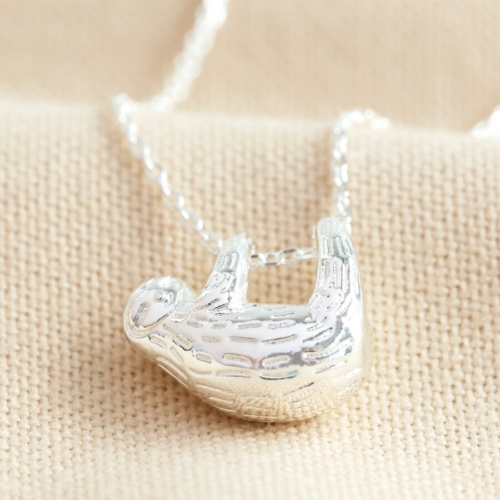 silver sloth necklace by lisa angel