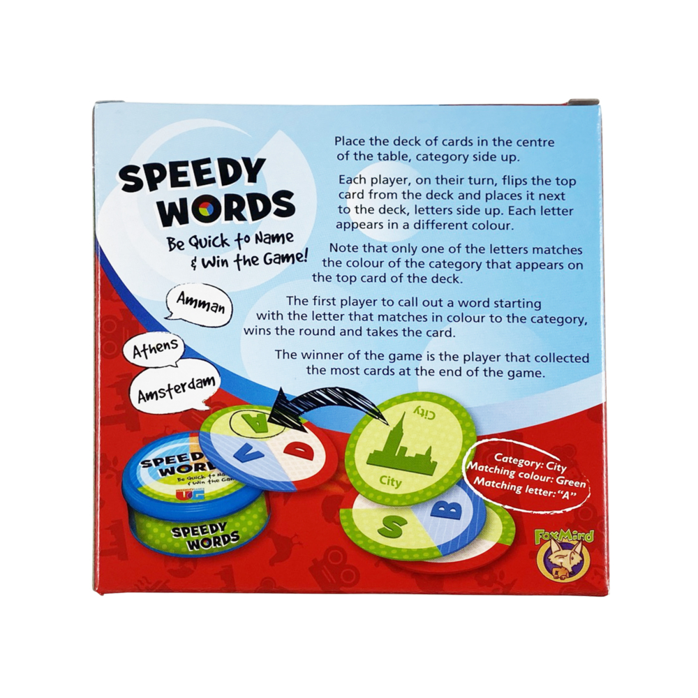 speedy words card game by university games