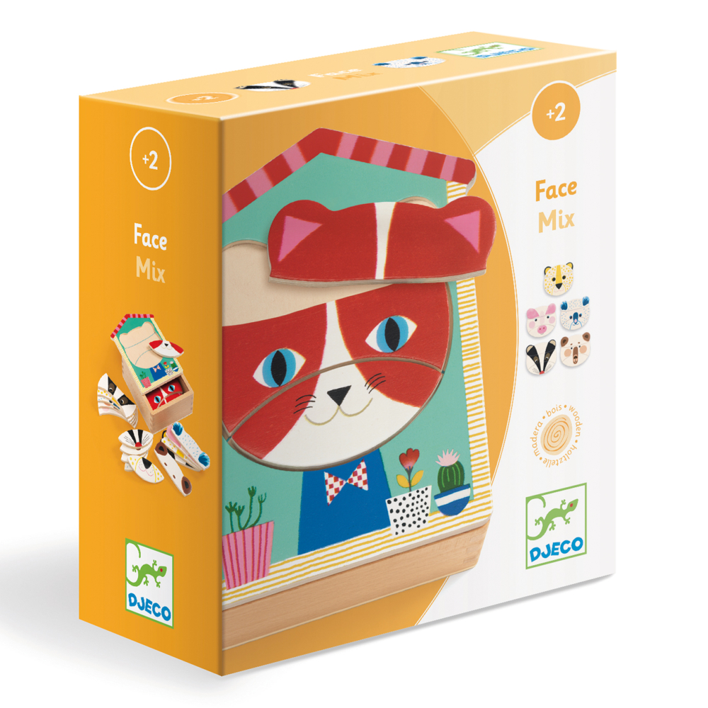 face mix wooden puzzle by Djeco