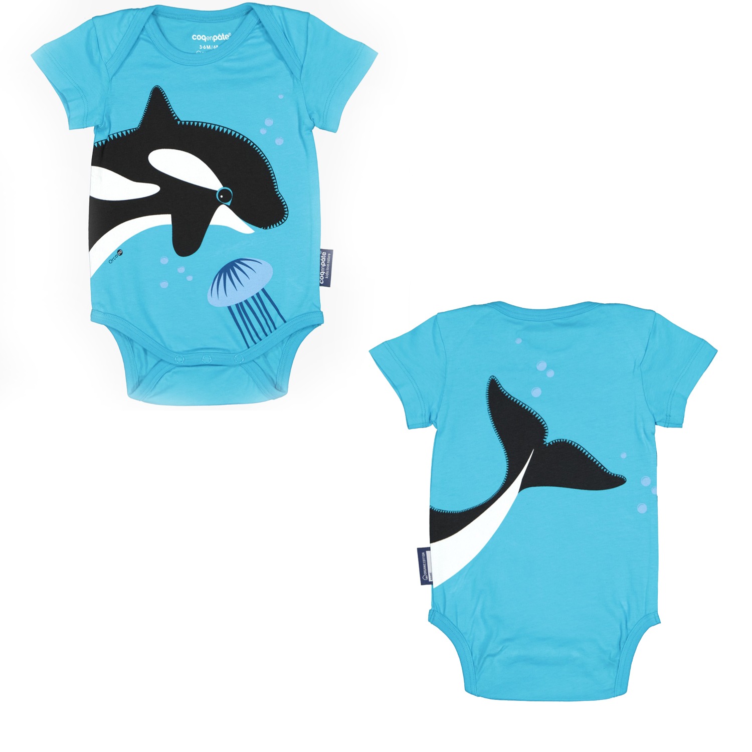 baby bodysuit orca by coq en pate