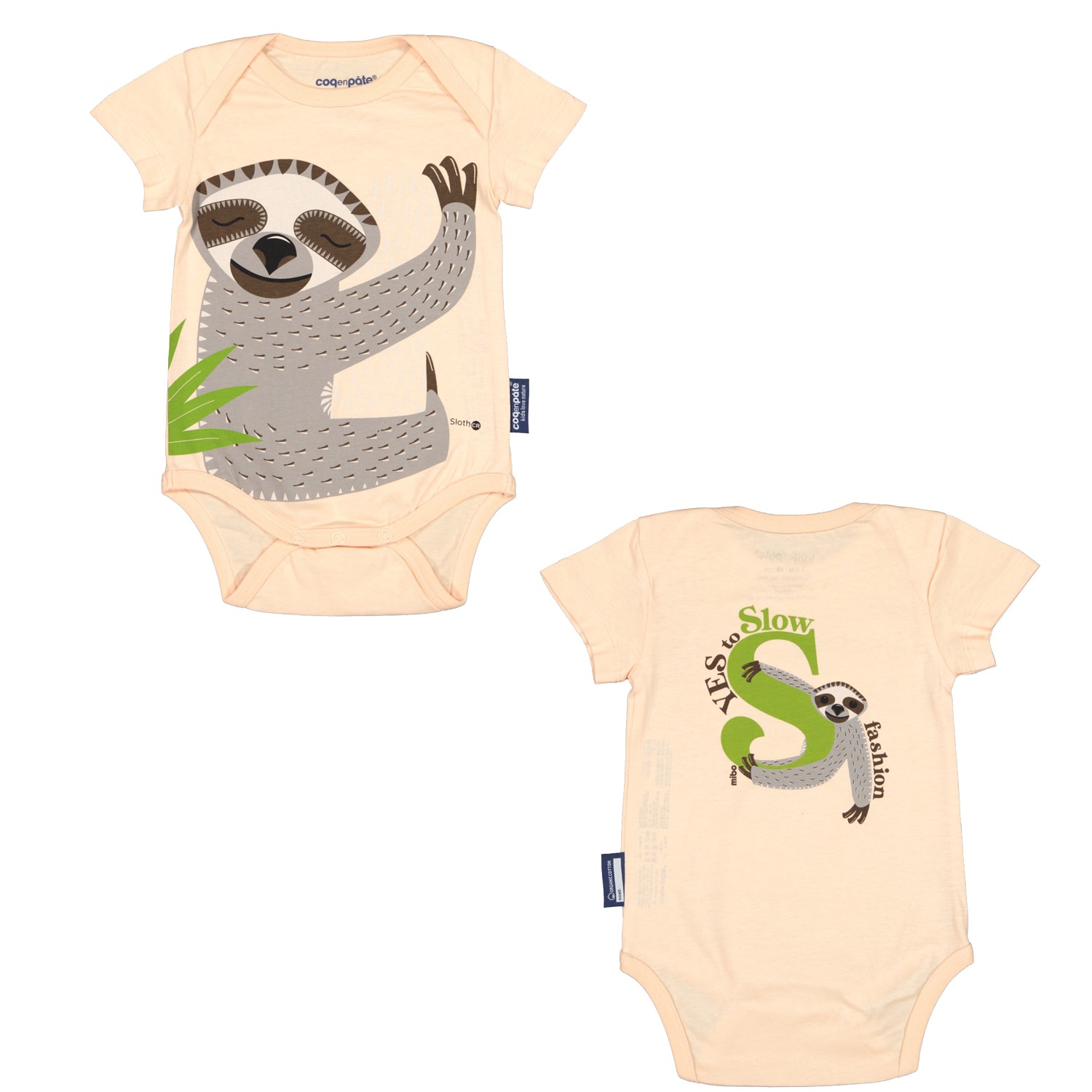 baby bodysuit sloth by coq enpate