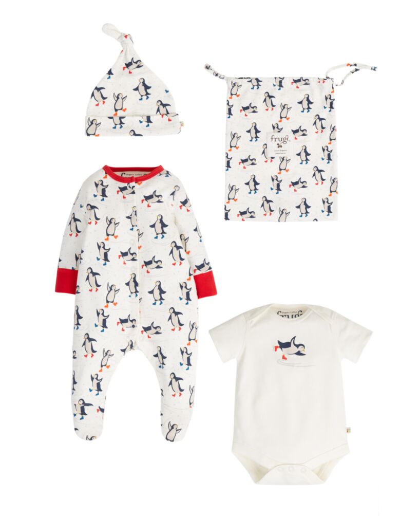 penguin play baby gift set by Frugi AW22