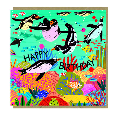 Penguins card by Buddy and betty for Earlybird Designs