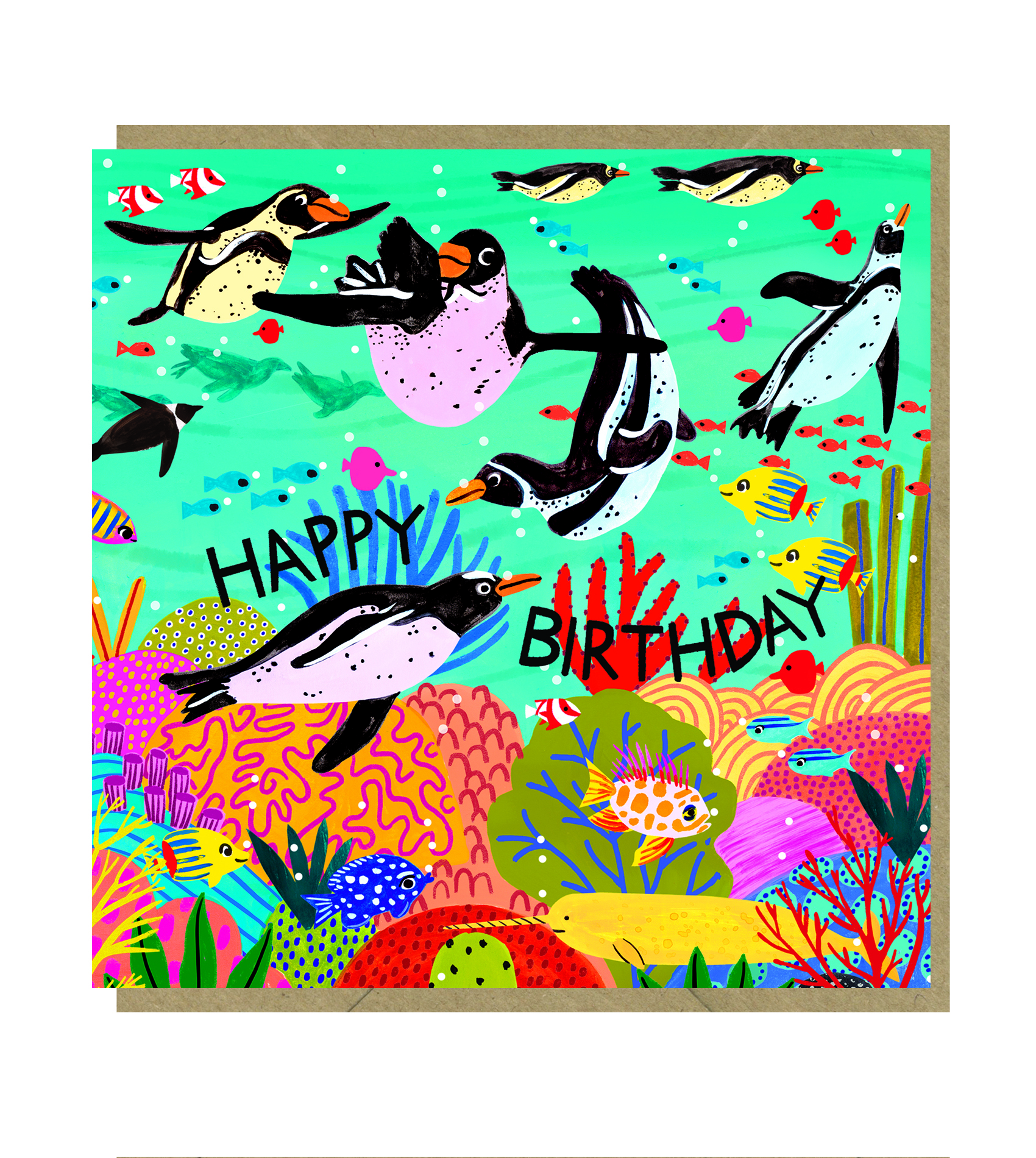 Penguins card by Buddy and betty for Earlybird Designs