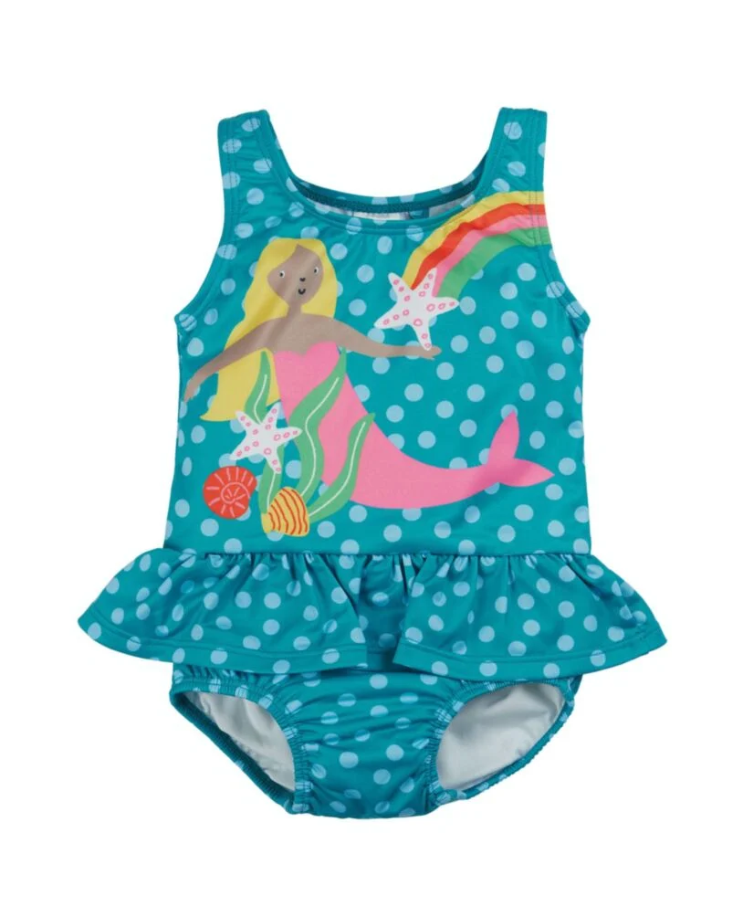 little coral swimsuit camper spot mermaid by frugi