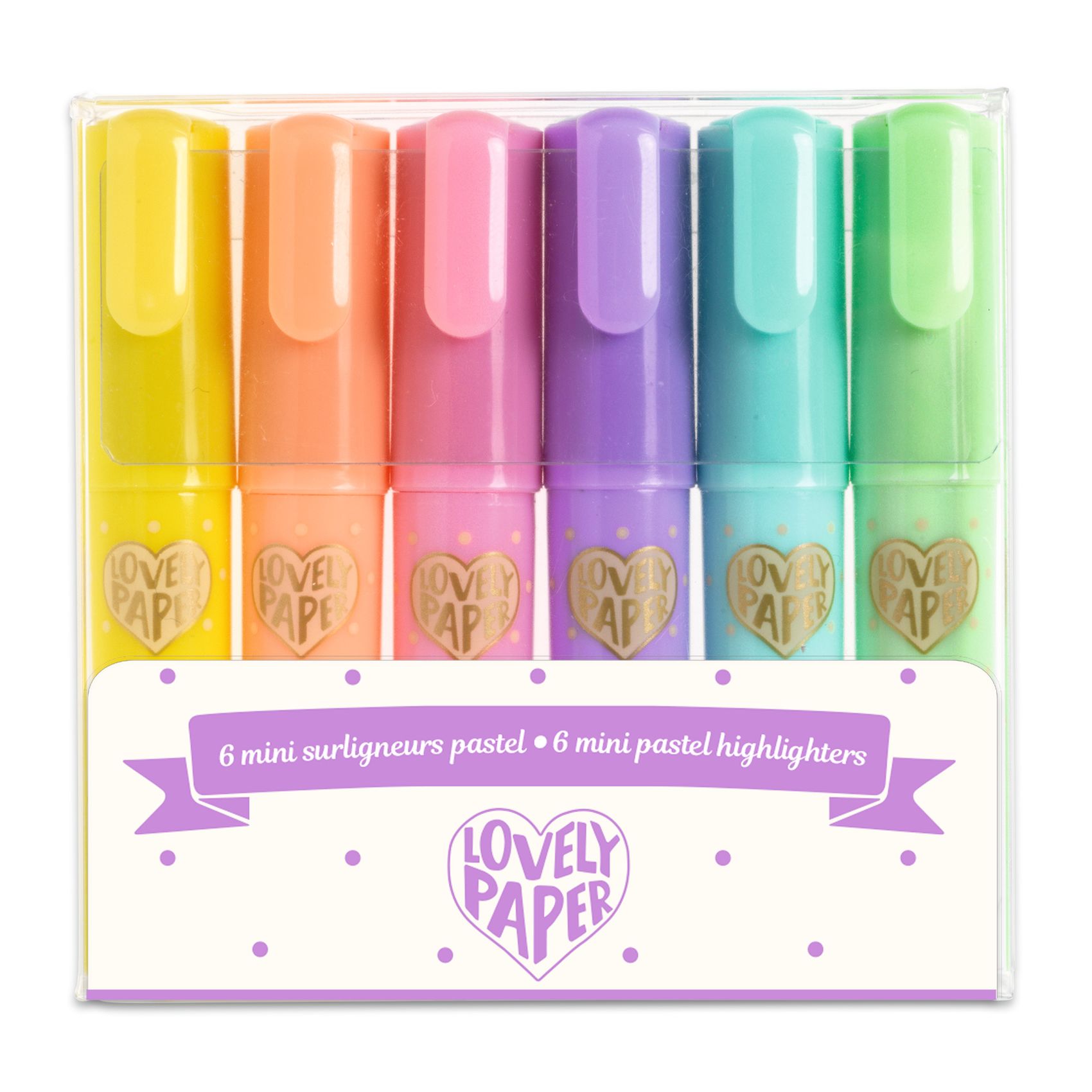 mini pastels highlighters by lovely paper for Djeco
