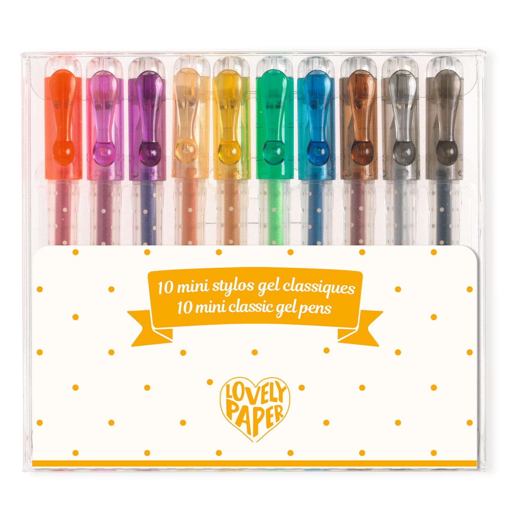 10 mini gel pens classic by lovely paper for Djeco