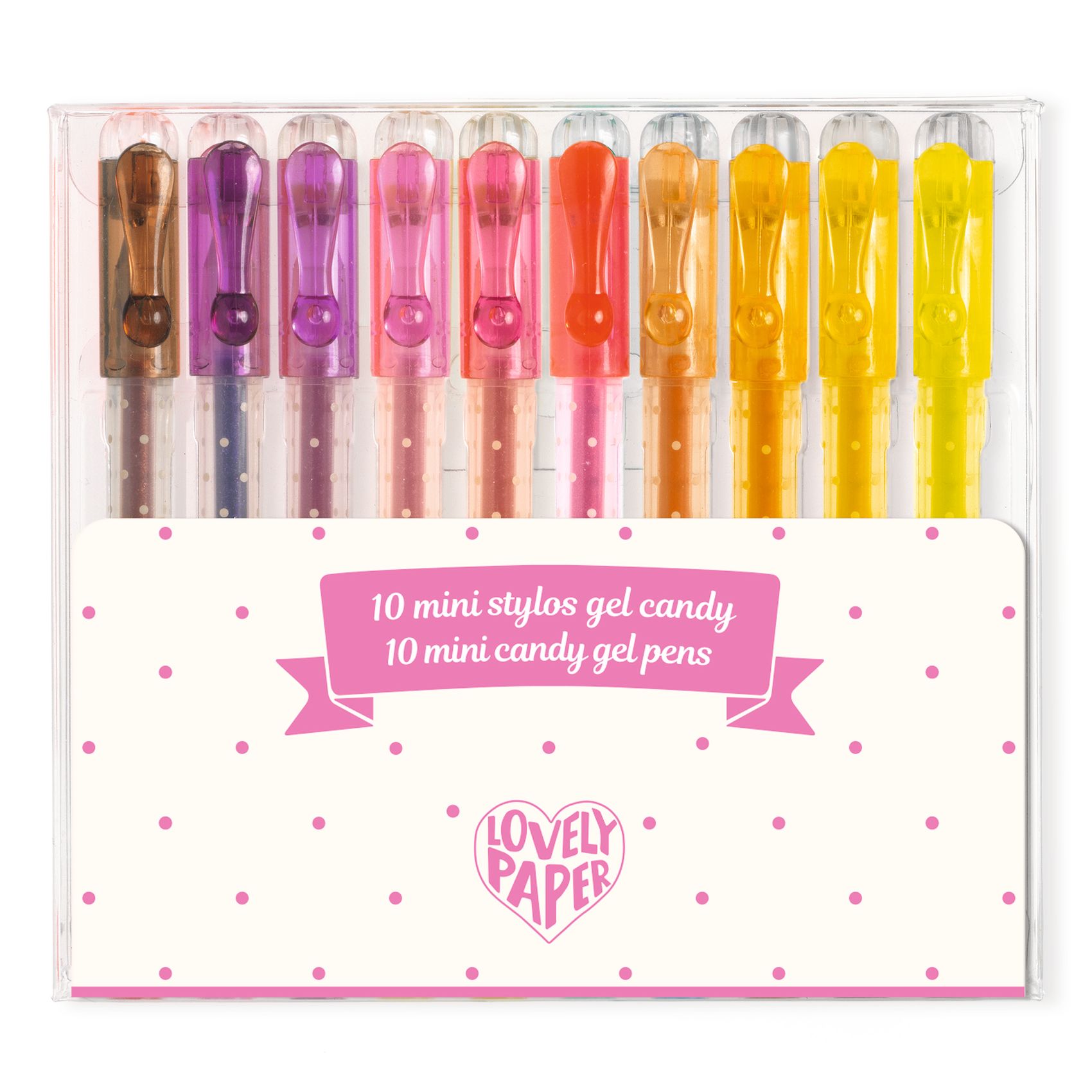 10 mini candy gel pens by lovely paper for Djeco