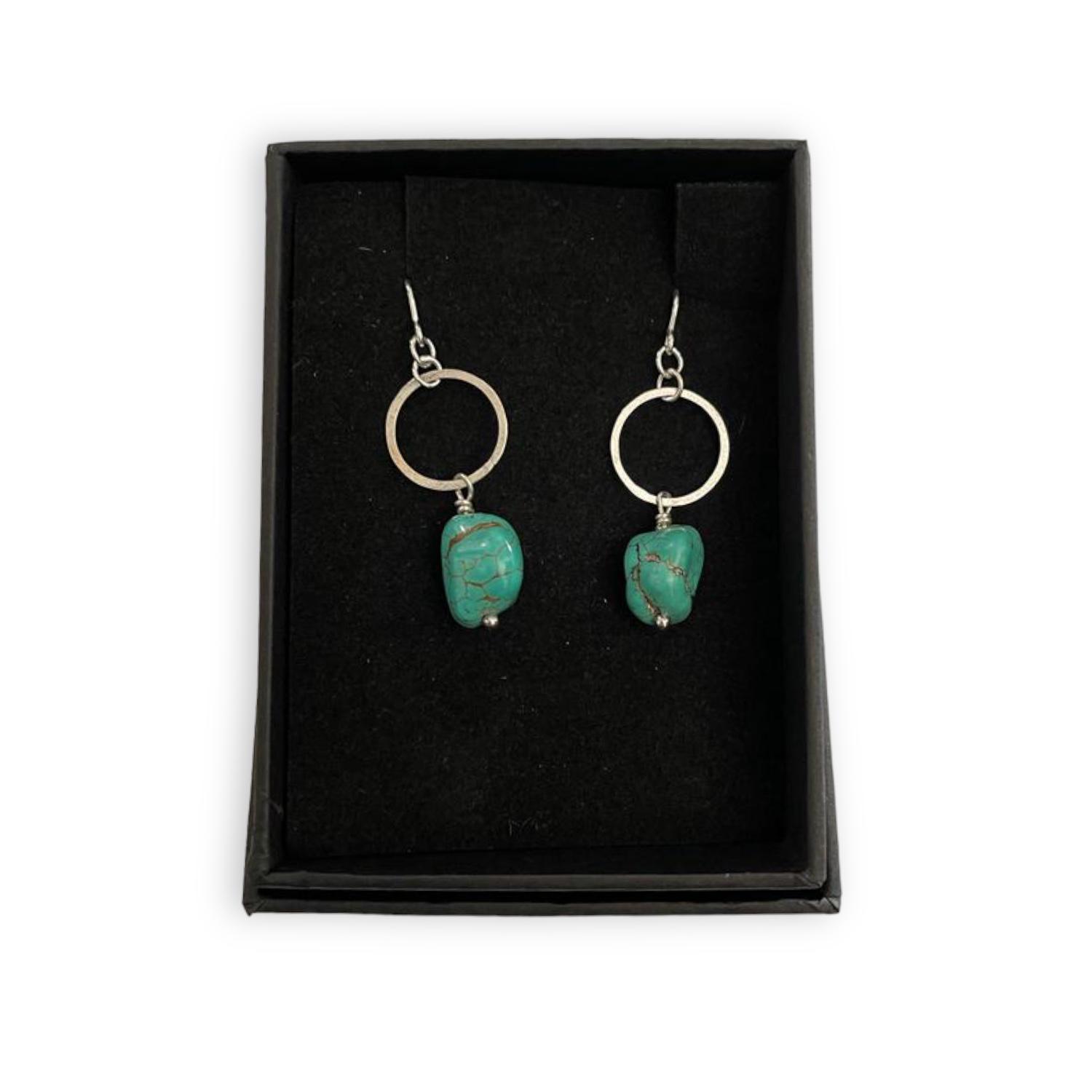 MSJ109 Turquoise Nugget Ring Earrings by MAdeleine Spencer Jewellery