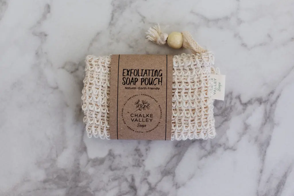 exfoliating soap pouch by chalke valley soaps