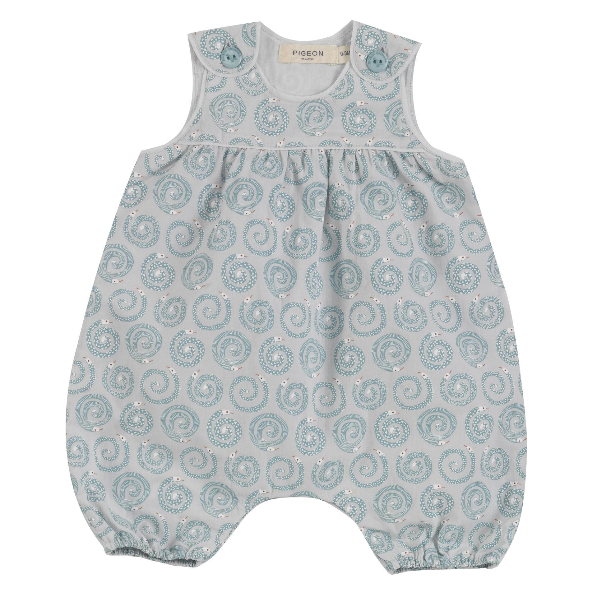 Baby Playsuit snakes turquoise by Pigeon Organics SS23