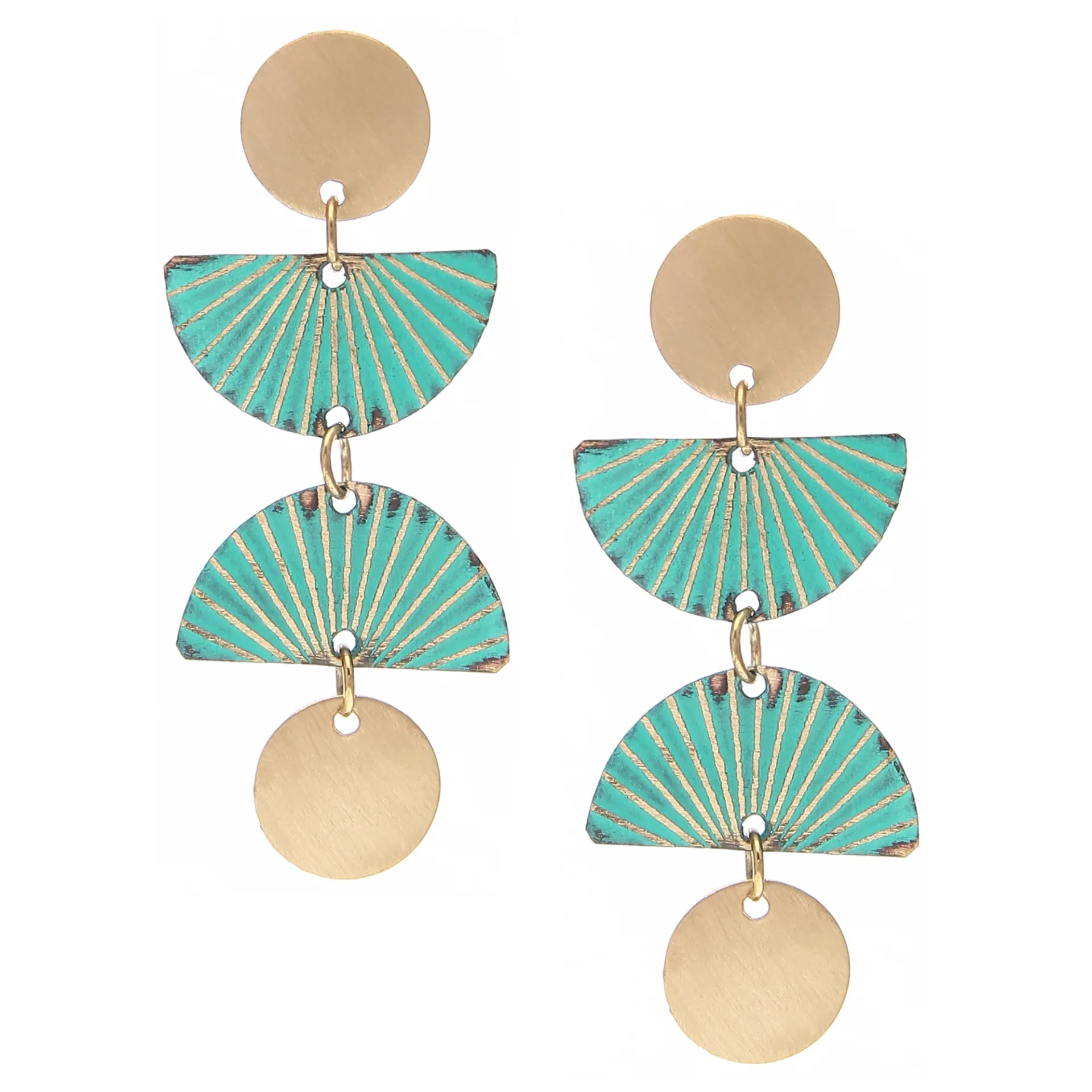 aditi earrings sunrise green by daughters of the ganges