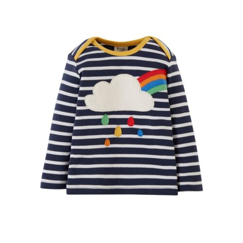 Bobby Appliqué Rainbow Top Indigo Breton by frugi ss23