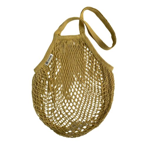 long handle organic shopper ochre by turtle bags