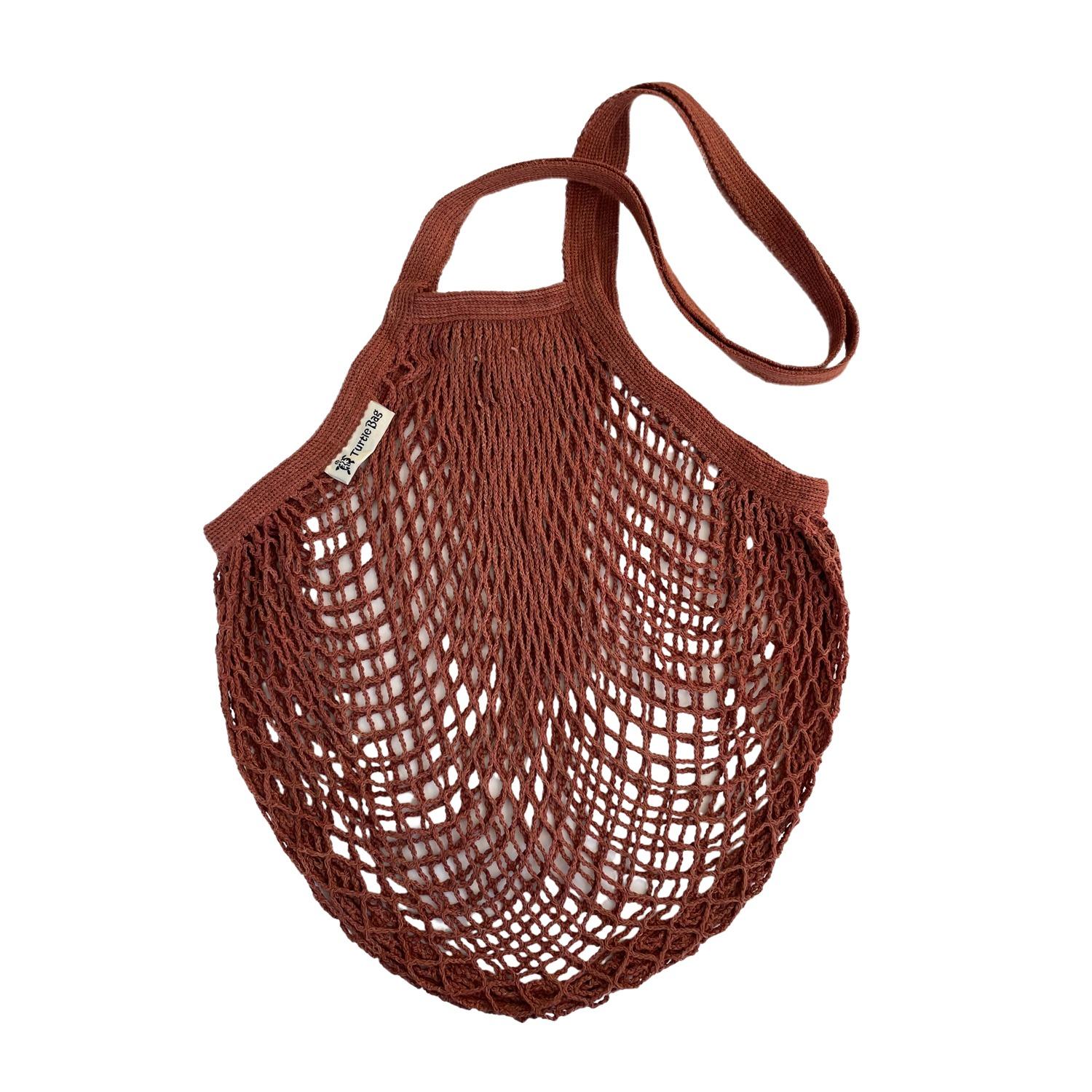 Long handle organic cotton shopper cocoa by turtle bags
