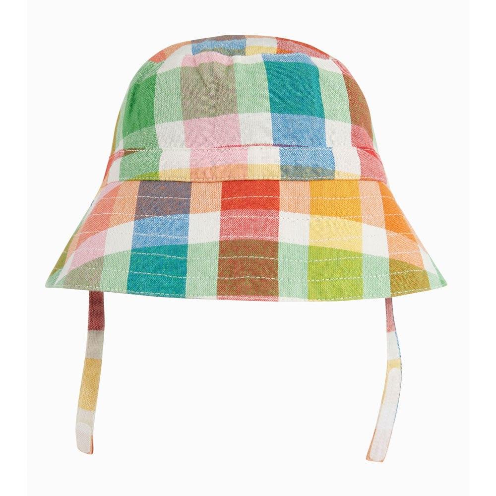 sun safe reversible hat rainbow check chambray by frugi