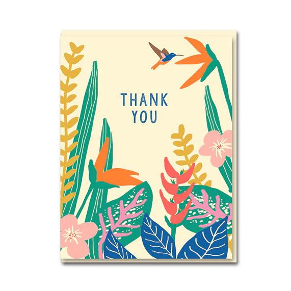 tropical plants thank you card by 1973