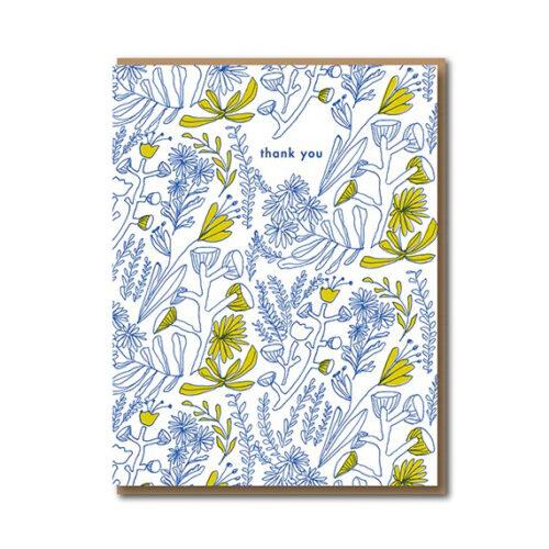 EP0378 doodle flower thank you card by 1973