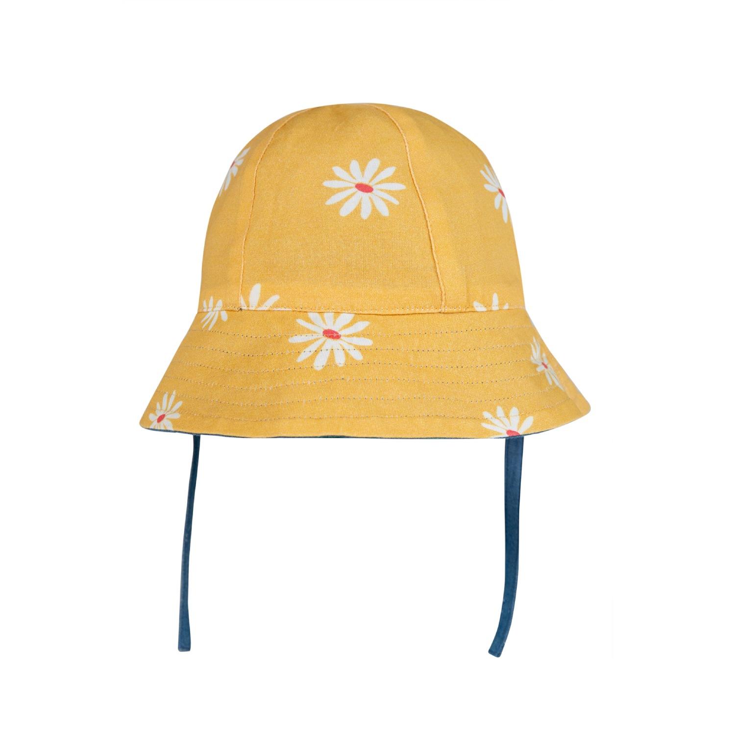 sun safe reversible hat bumblebee daisies chambray by frugi SS23