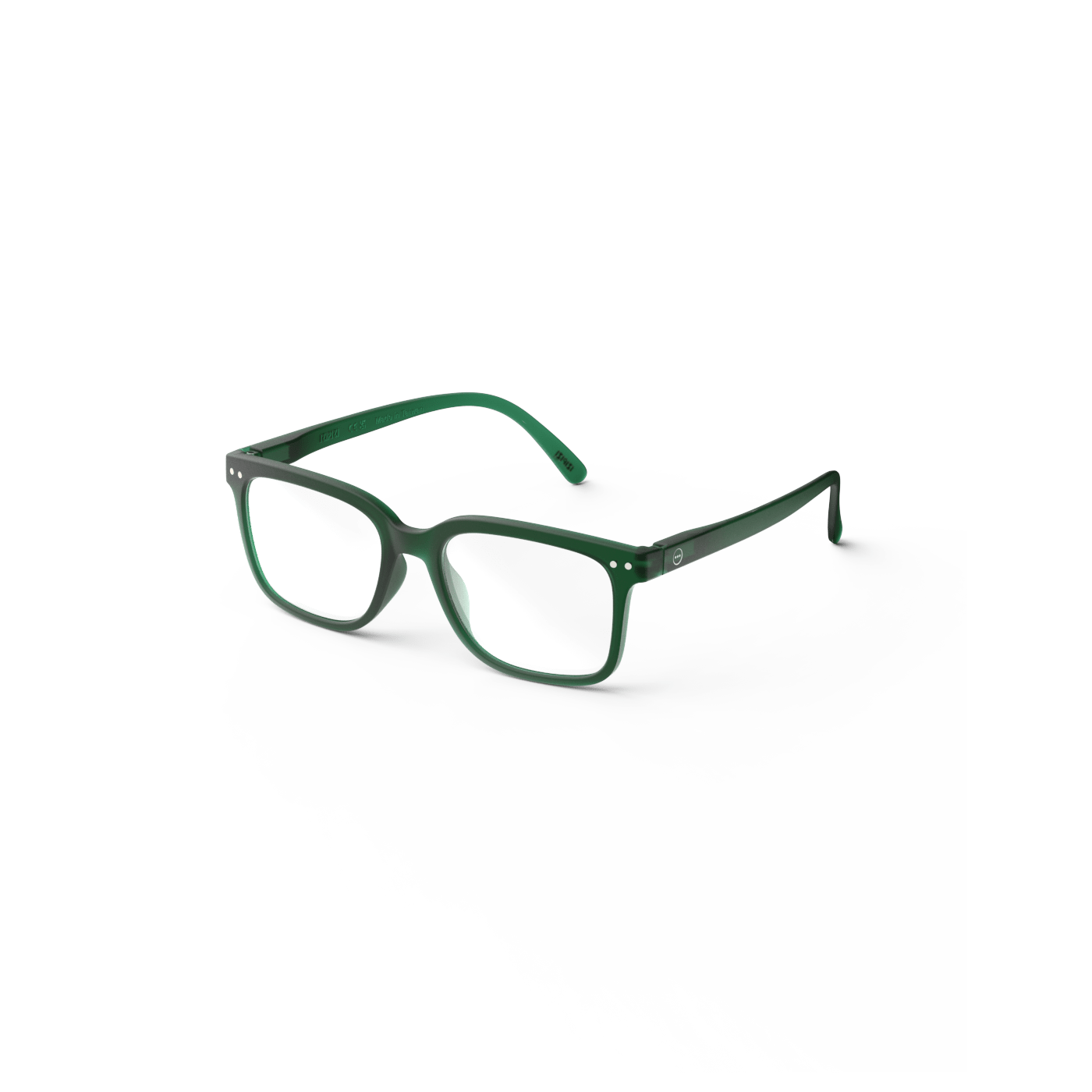 Oversized rectangle reading glasses frame L crystal green by Izipizi
