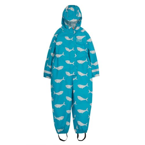 rain or shine suit camper blue whales by frugi ss23