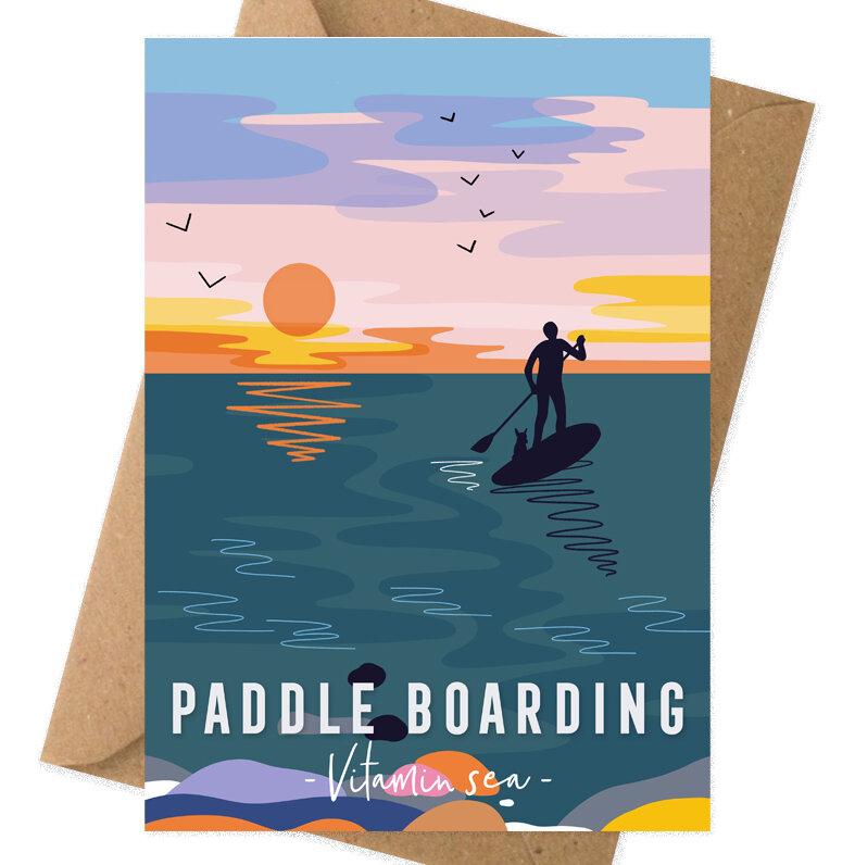 paddle boarding card by Onneke