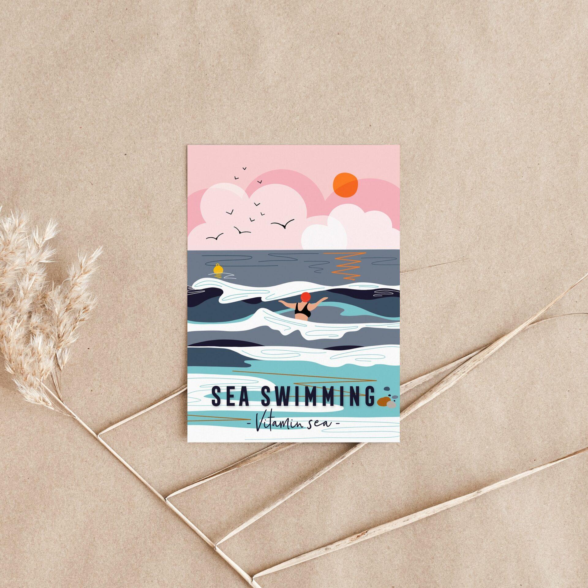 sea swimming crad by Onneke
