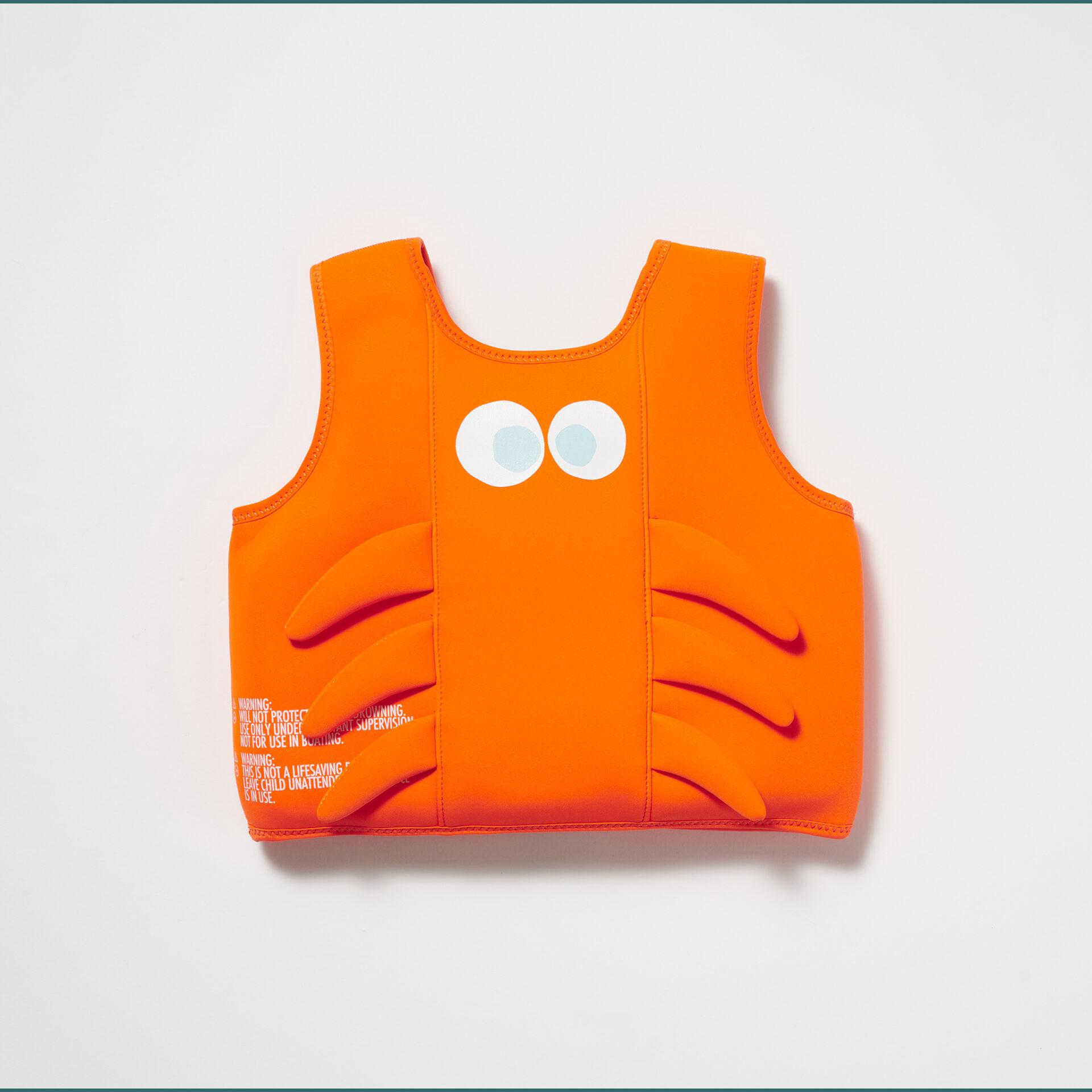 swim vest Sonny the sea creature neon orange by sunnylife