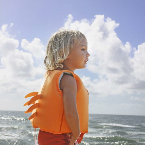 swim vest Sonny the sea creature neon orange by sunnylife