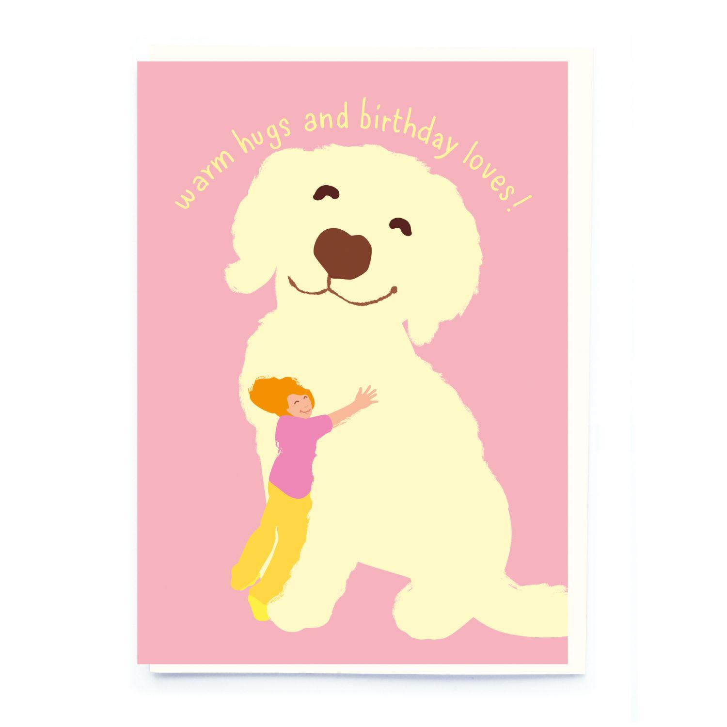 dog hugs birthday card by noi Publishing