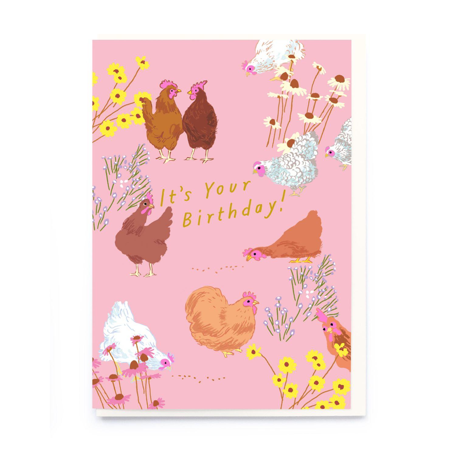 chickens birthday card by noi publishing
