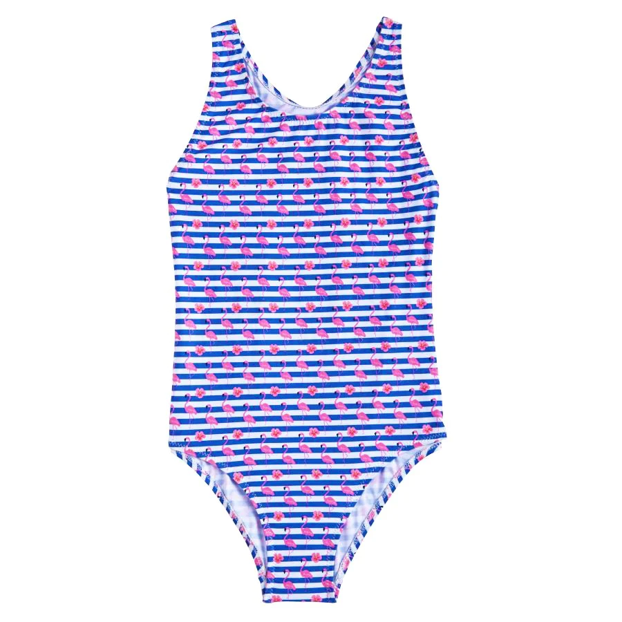 flamingo stripes swimsuit by slipfree