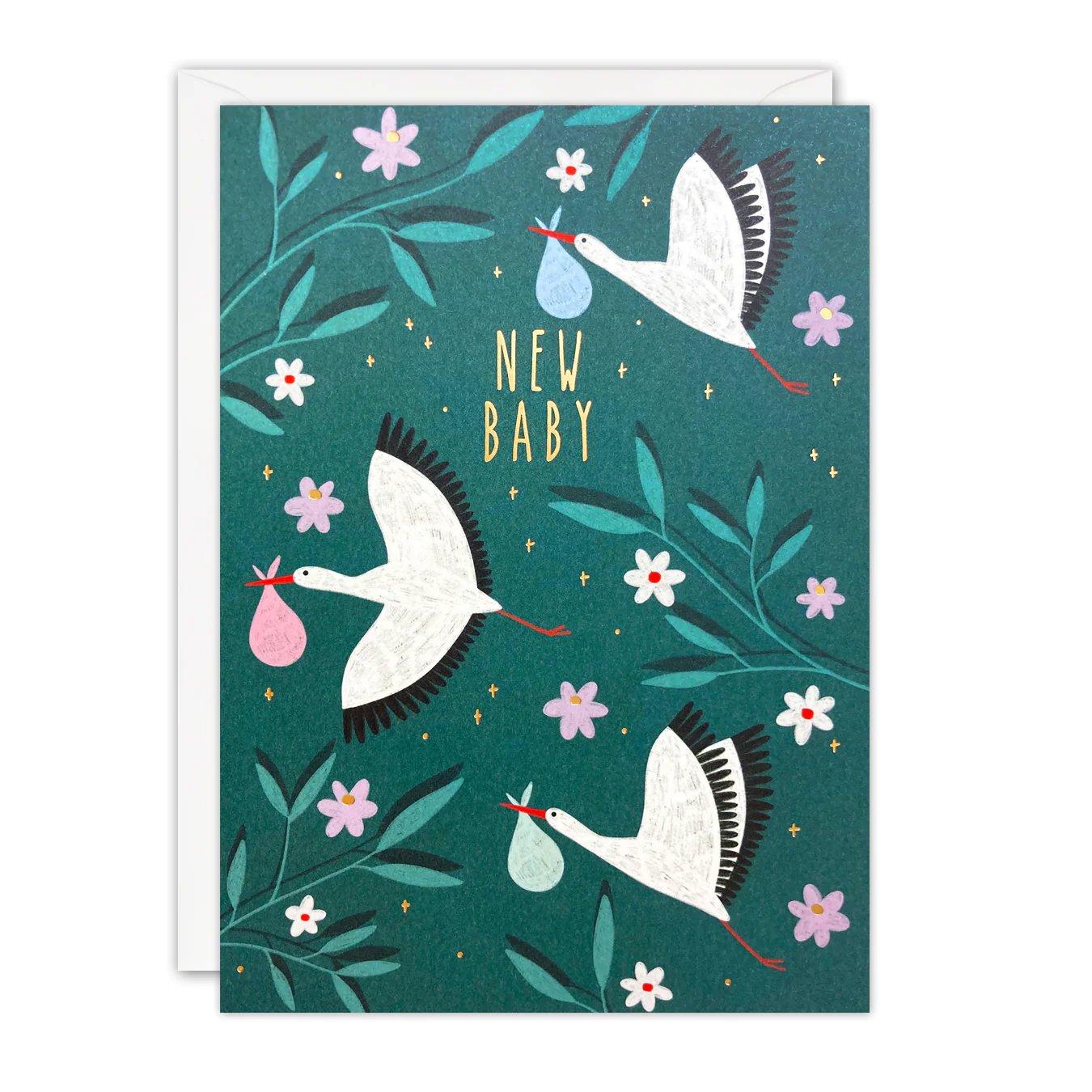 new baby storks card by James Ellis