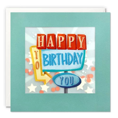 happy birthday bright signs paper shakies card by james ellis