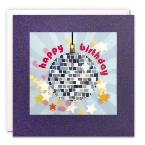 birthday disco paper shakies card by james ellis