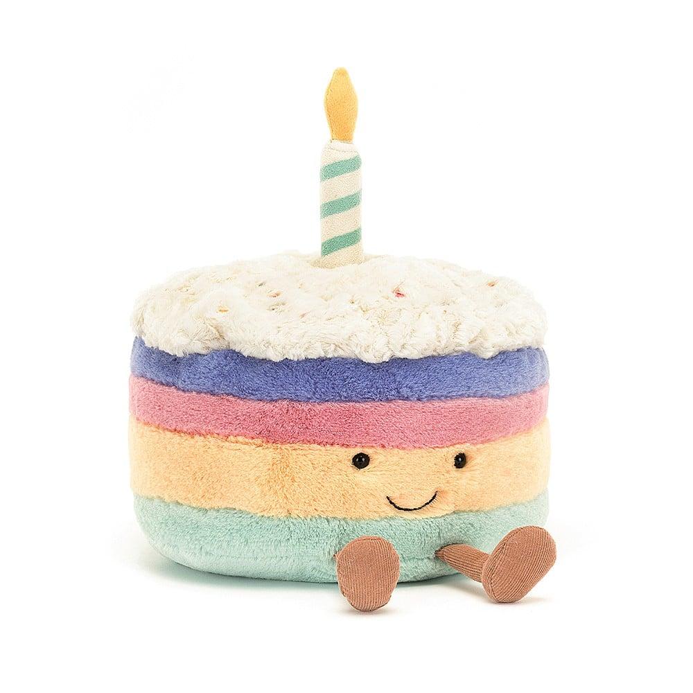 amuseable rainbow birthday cake by jellycat