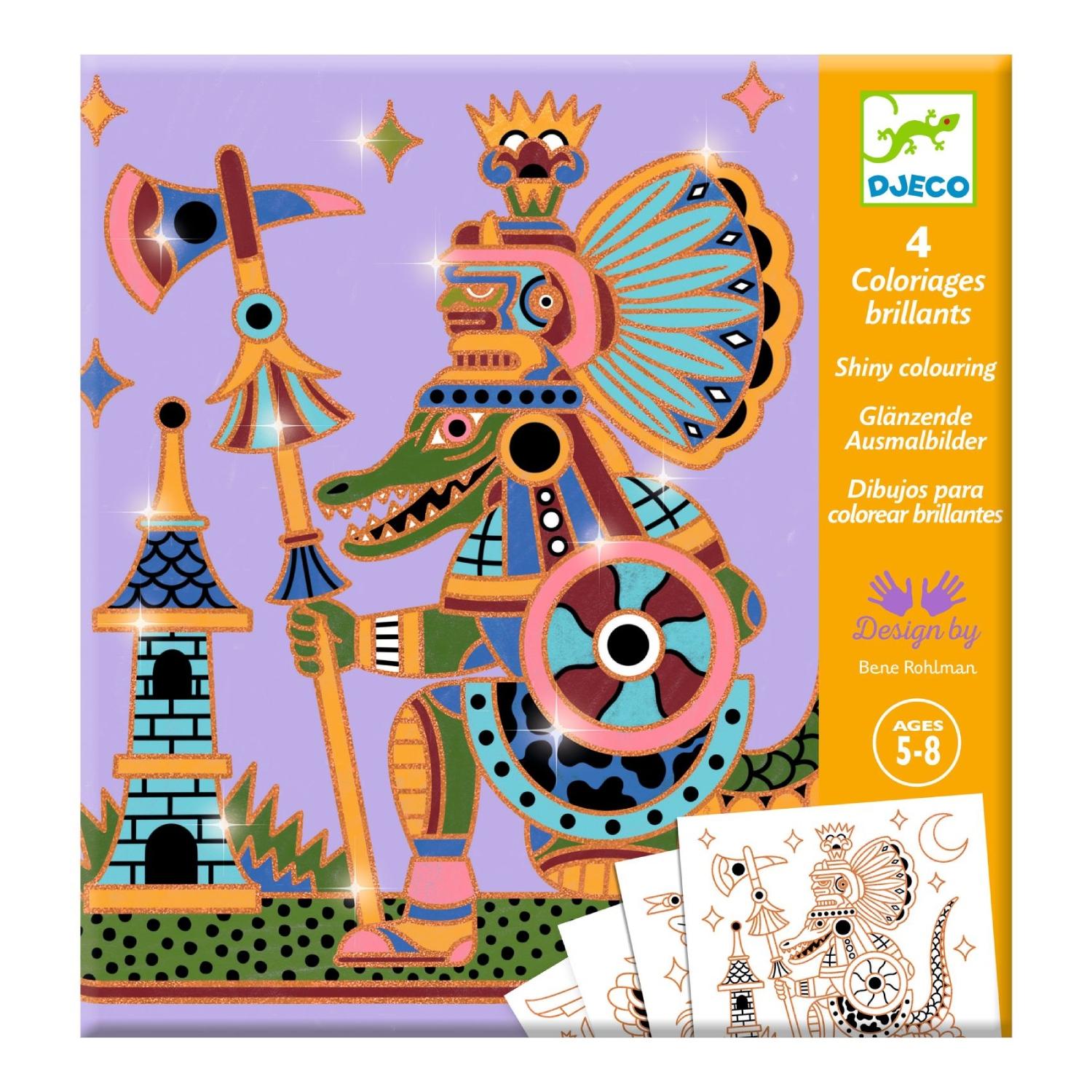 colouring surprises animal warriors by Djeco