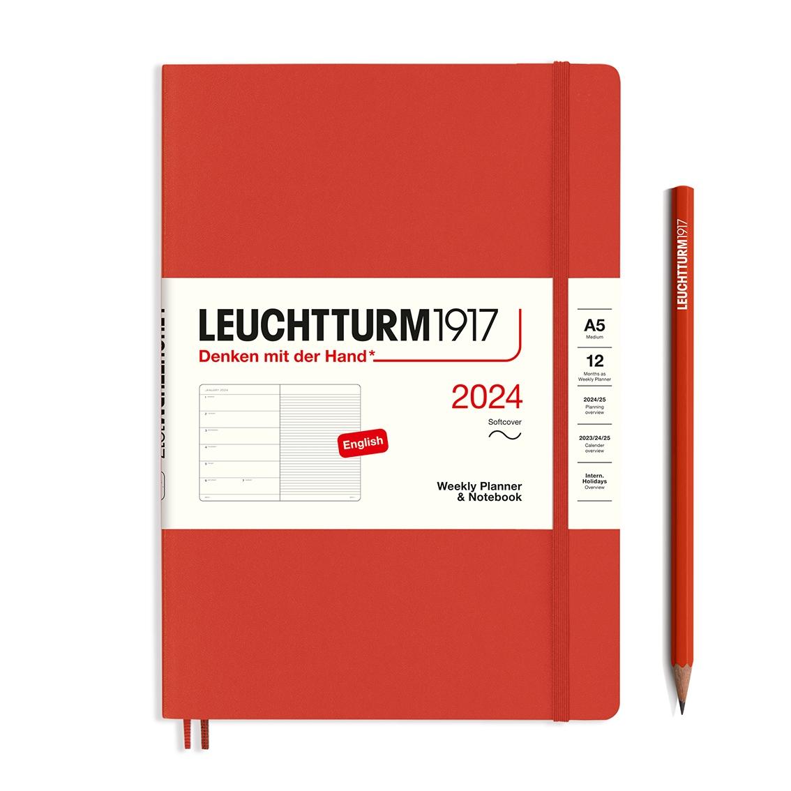 diary softcover weekly planner and notebook medium fox red by Leuchtturm1917