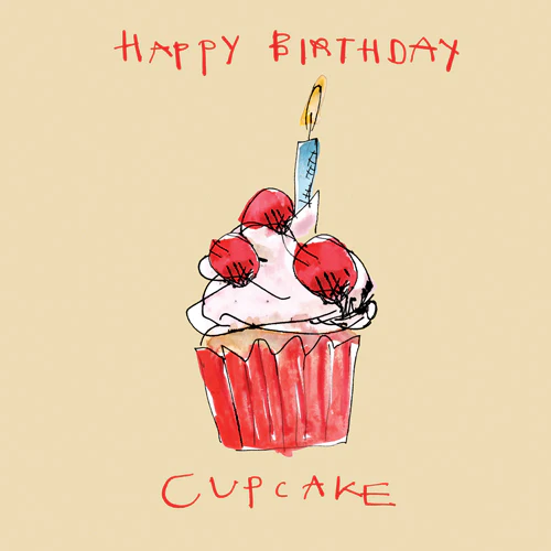 happy birthday cupcake card by poet and painter