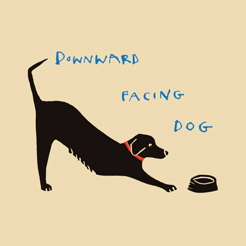 downward facing dog card by poet and painter