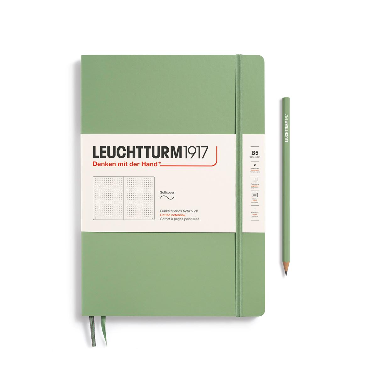 composition notebook B5 softcover sage dotted by leuchtturm1917