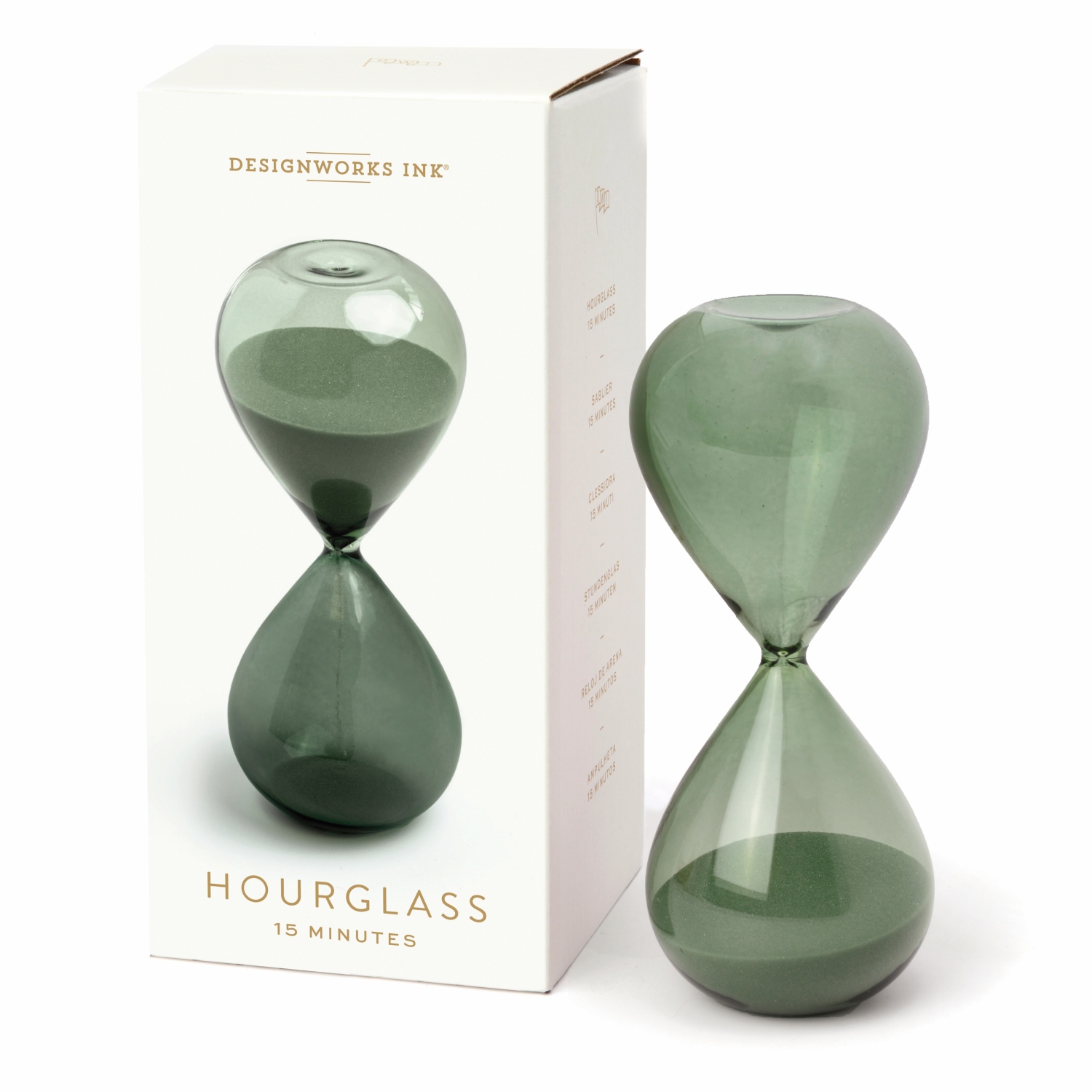 hourglass evergreen 15 minutes by designworks collective