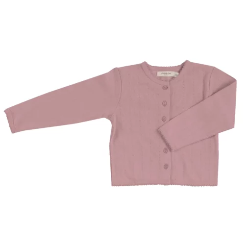 pointelle cardigan pink by Pigeon Organics SS23