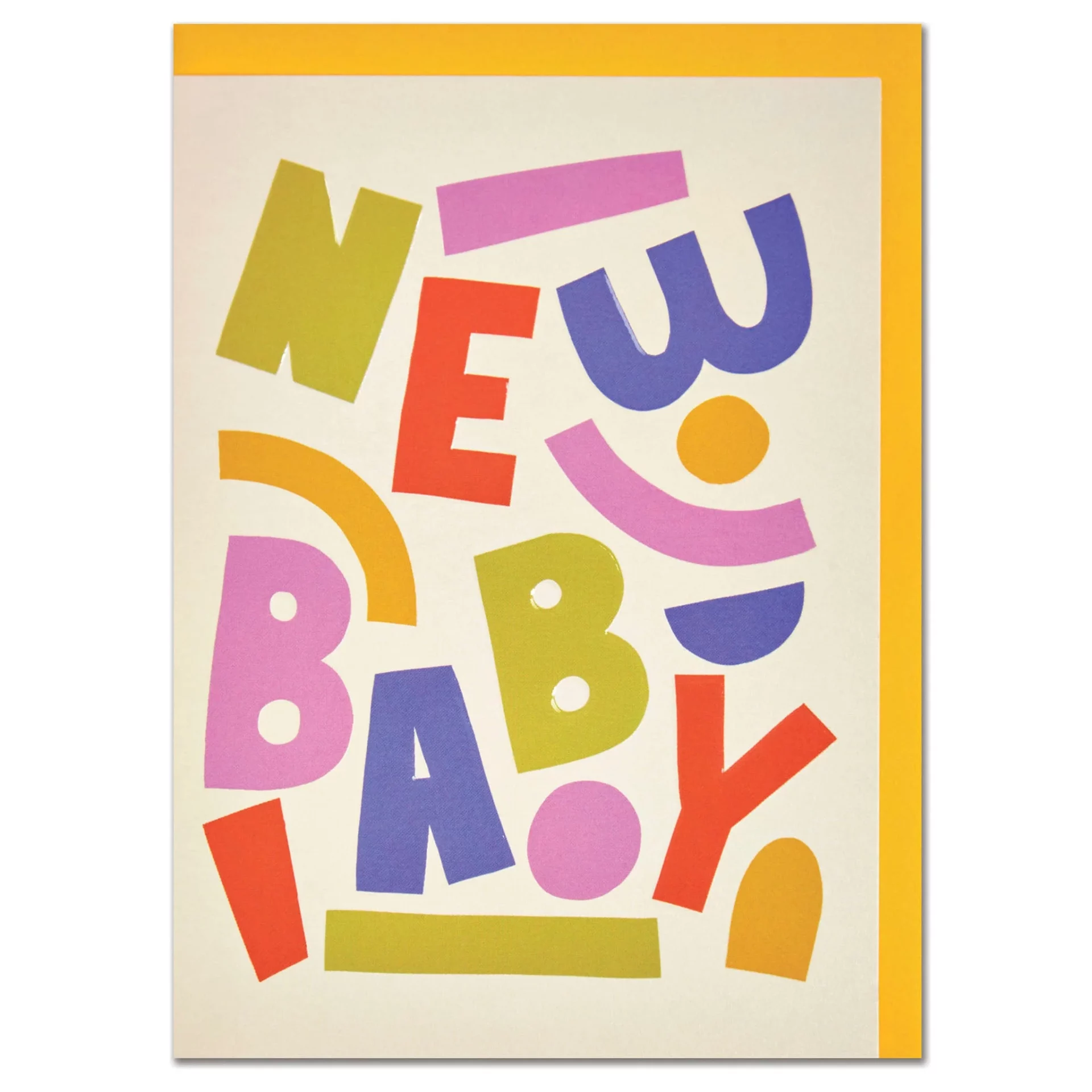 new baby card bold and colourful by raspberry blossom
