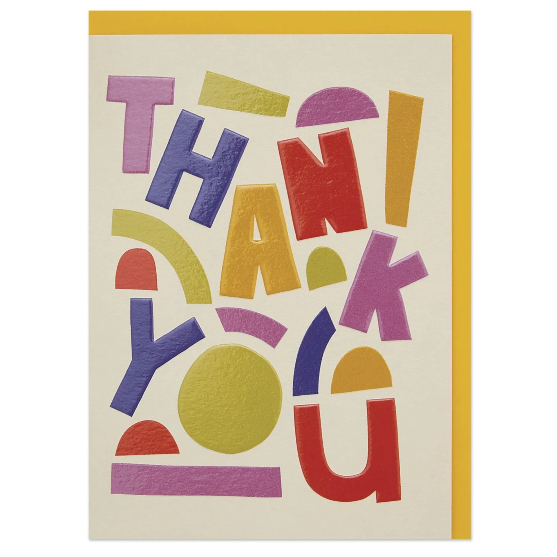 thank you card bold and colourful by raspberry blossom