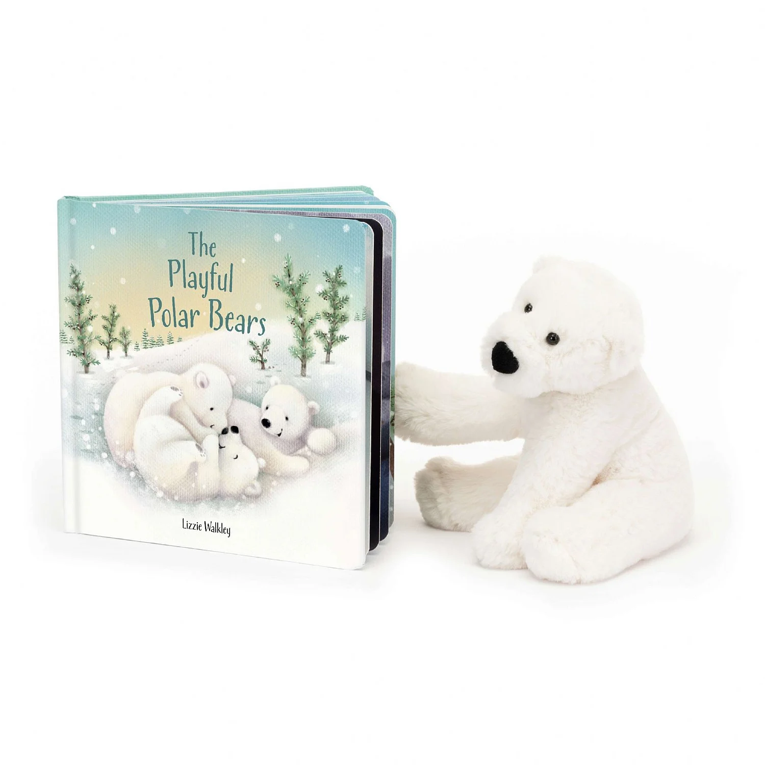 The playful polar bears board book by jellycat
