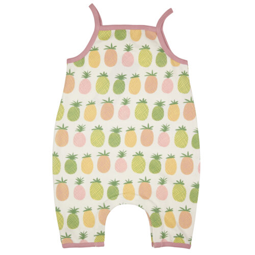 soft jersey playsuit pineapples by Pigeon Organics SS2024