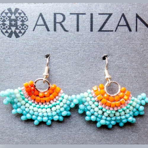 Catriana earrings orange and blue by artizan international