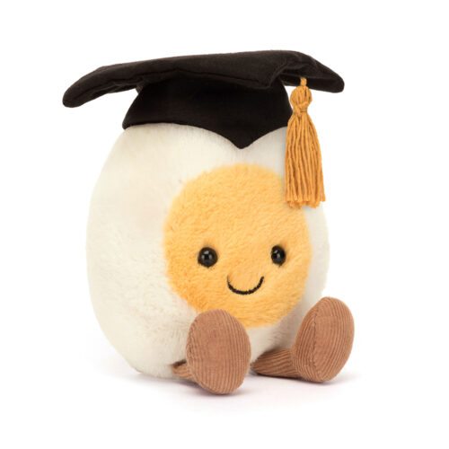 Amuseable boiled egg graduation by Jellycat