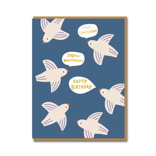 birds birthday card by 1973